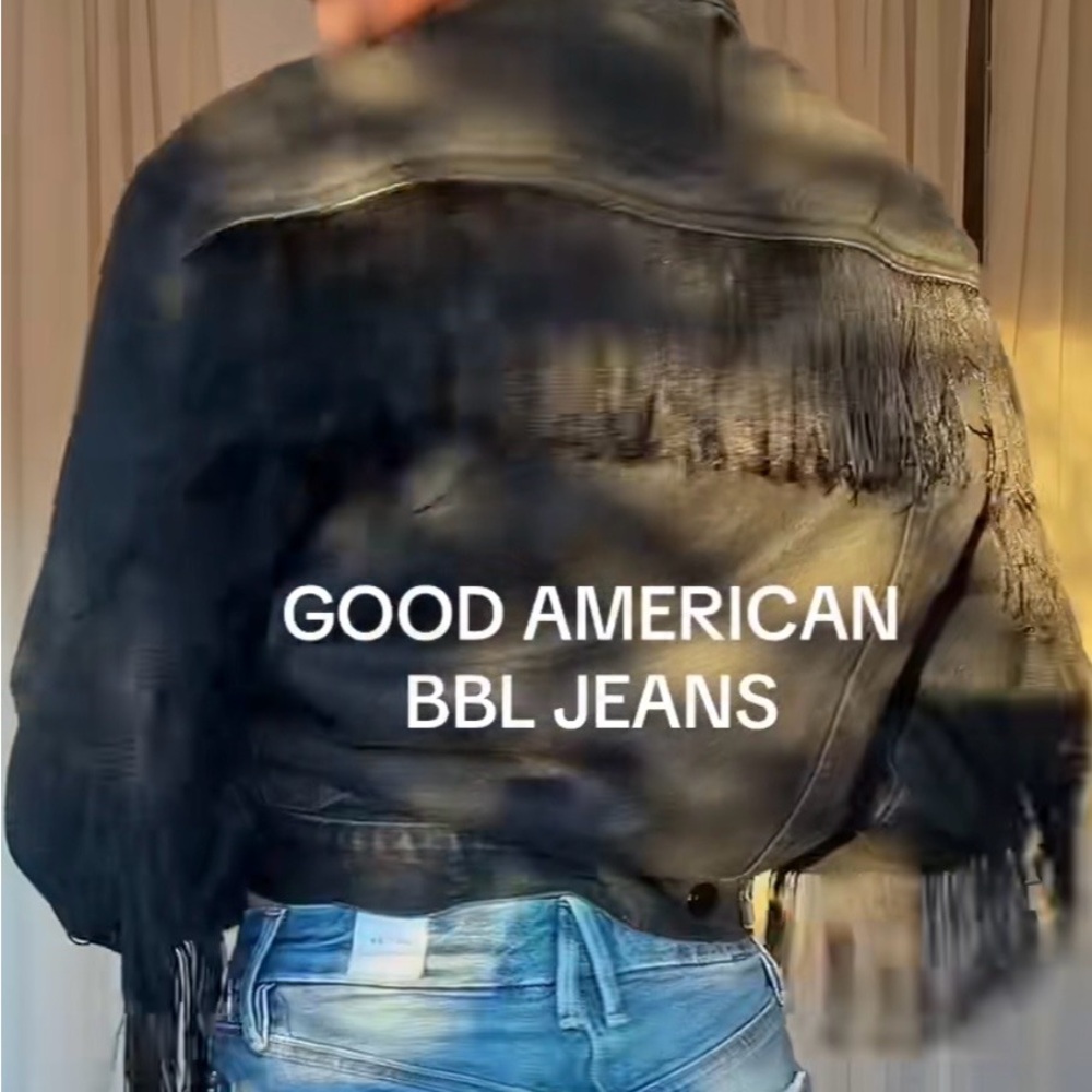 Levi's Ex Boyfriend Black Fringe Denim Jacket - Women Size L - Picture 4 of 7